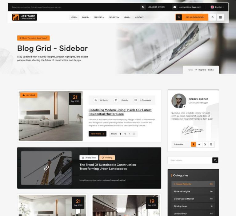 Blogs Grid - Sidebar